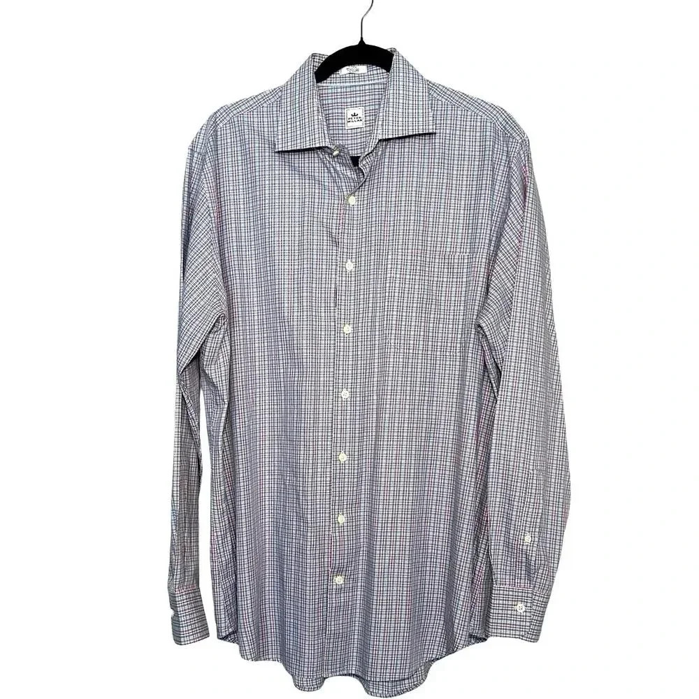 Peter Millar Men’s Cotton Long Sleeve Button Down Sports Shirt Size Large